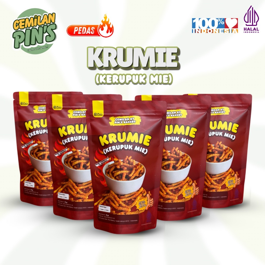 

Krumie (Kerupuk Mie) Cemilan Gurih Pedas Kriuk Lezat Renyah Makanan oleh-oleh Snack Viral Premium Best Seller Kekinian Halal Bisa COD