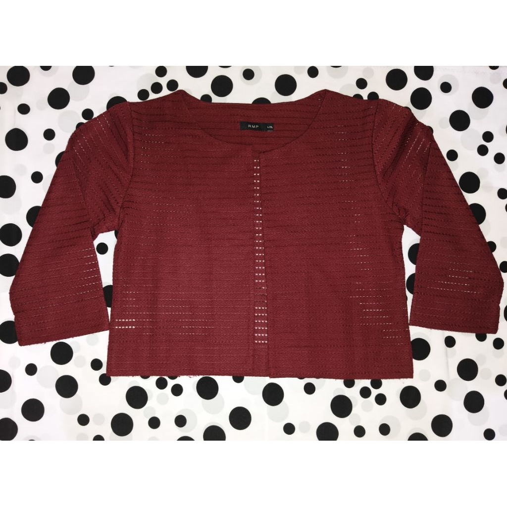 Outer Crop Merah Maroon Wanita