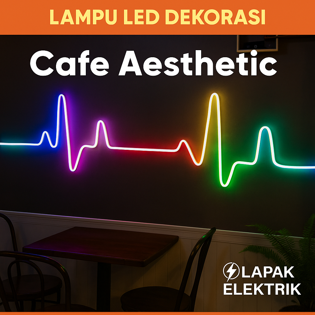 Lampu Led - Dekorasi Cafe Aesthetic - Neon Flex RGB Running 12V - Hiasan Estetik