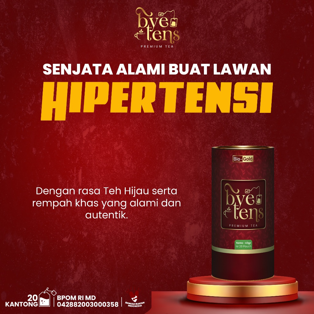 

Bye Tens Premium Tea - Teh Celup Alami Isi 20 Kantong Obat Penurun Darah Tinggi | Penurun Kolesterol