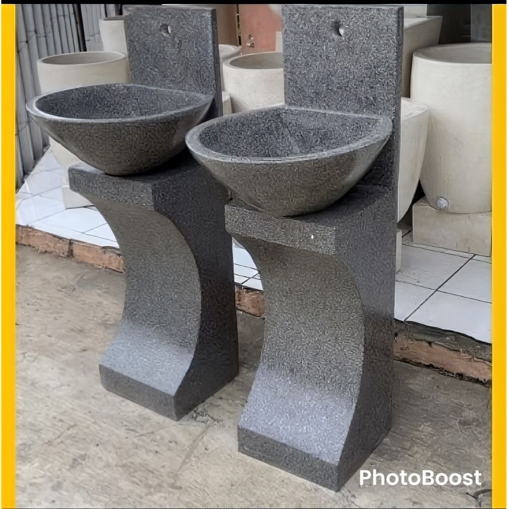 wastafel teraso batu alam hitam | wastafel terrazzo