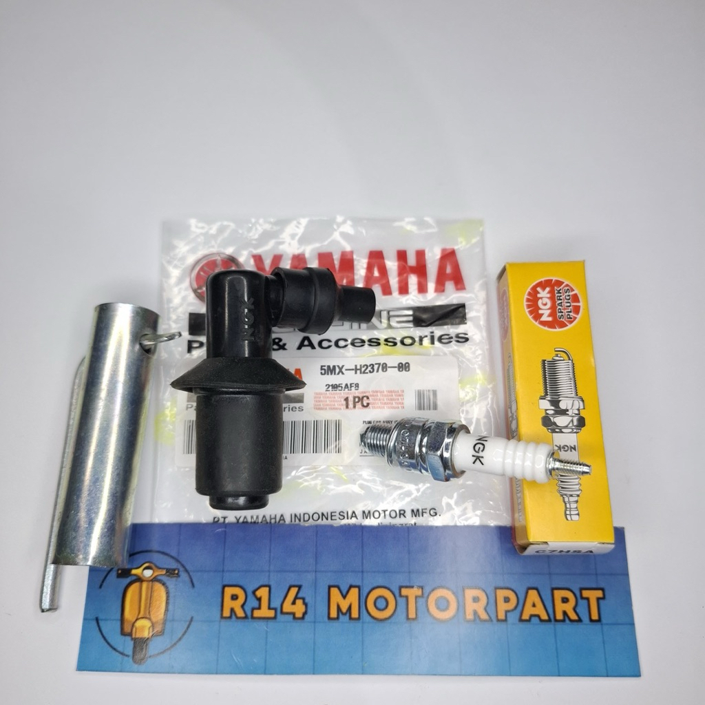 TUTUP BUSI + KUNCI BUSI + BUSI C7HSA MIO SPORTY MIO SMILE MIO SOUL FINO KARBU 5TL