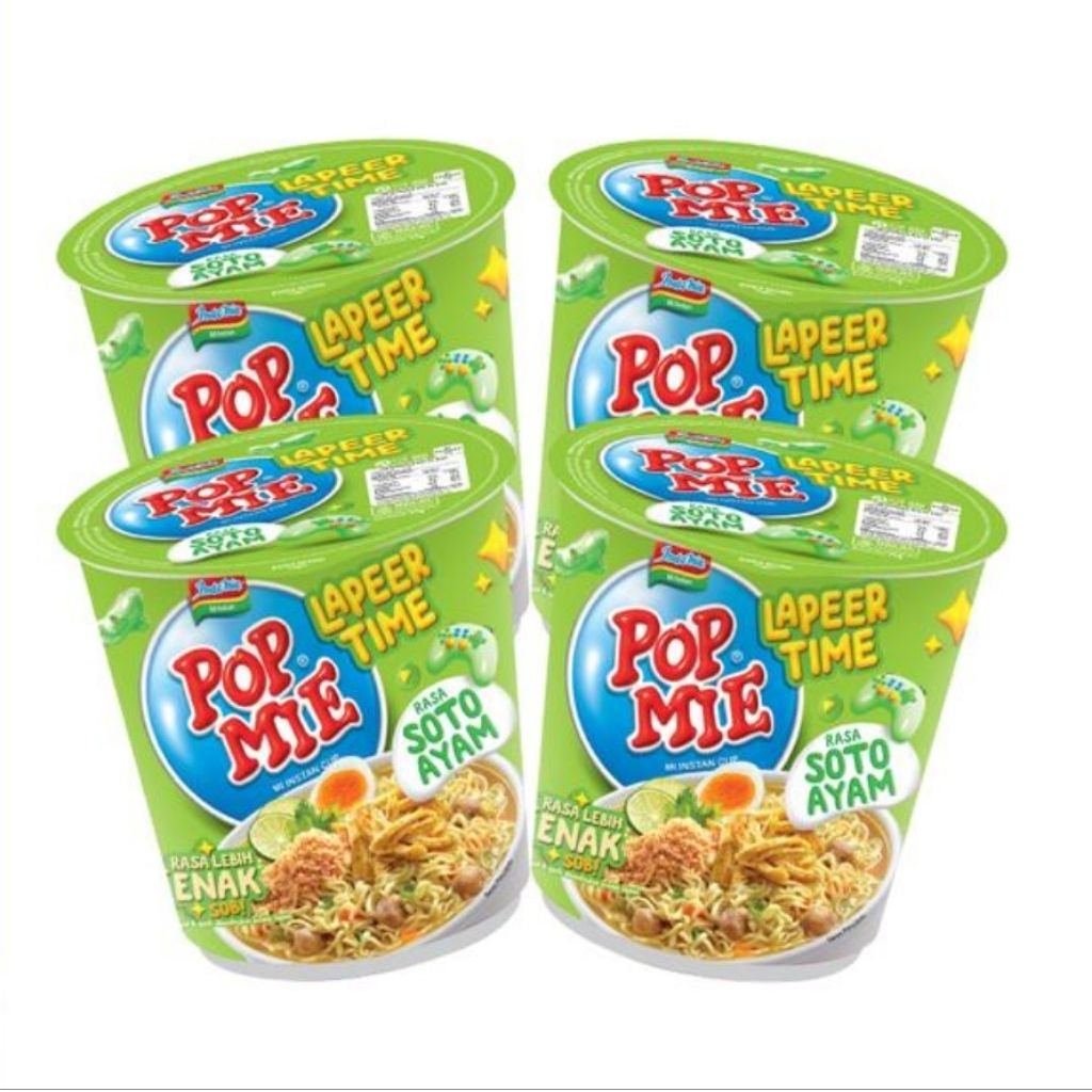 

Paket 4 Pcs - Pop Mie Lapeer Time Mi Instan Cup Rasa Soto Ayam 75 Gram