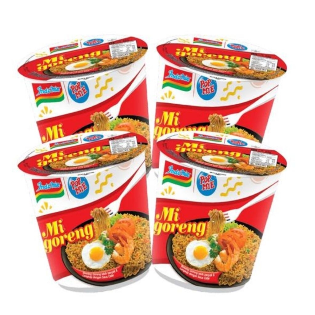 

Paket isi 4 Pcs - Pop Mie Goreng Rasa Indomie Goreng 80 Gram