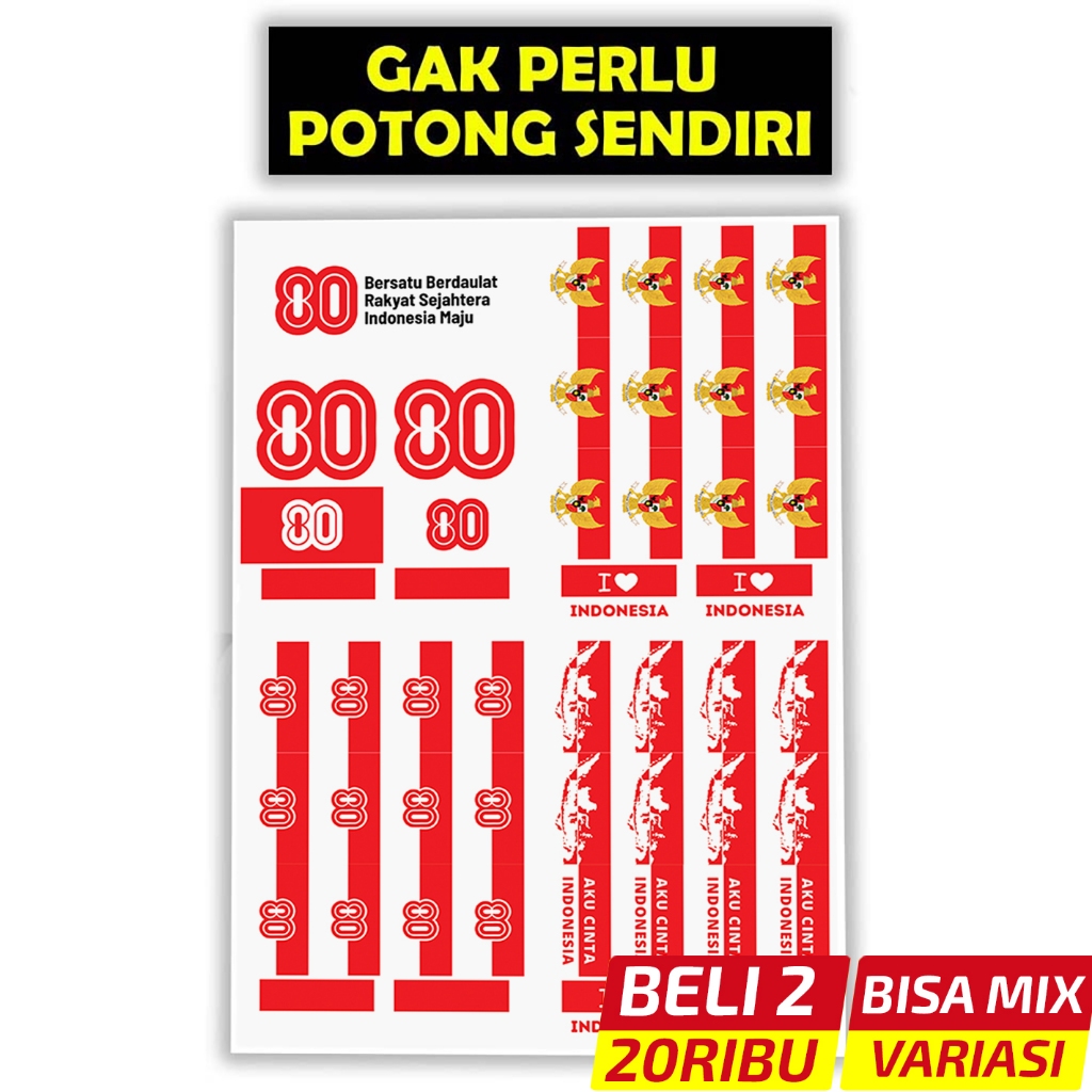 

Stiker HUT RI ke-80 – Vinyl Cutting Kiss Cut Tahan Air, Desain Meriah 17 Agustus
