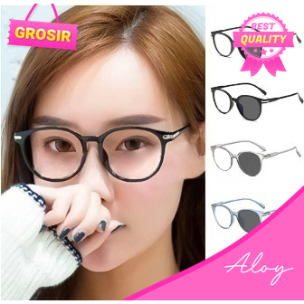 ALOY GROSIR PL-ARPT006 Kacamata Photocromic Pria/Wanita Fashion Anti Radiasi Lensa Transparan Sungla