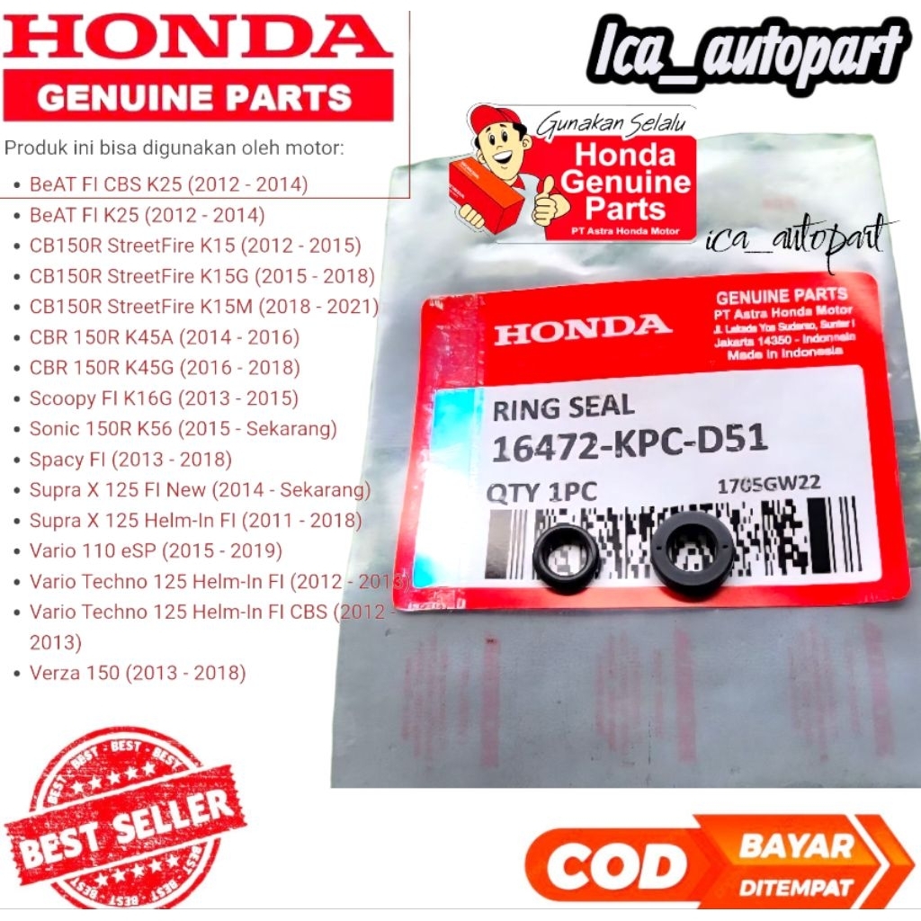 Oring Injektor / Seal injektor Beat Fi Scoopy Fi Vario FI vario 125 CB 150 R Honda KPC