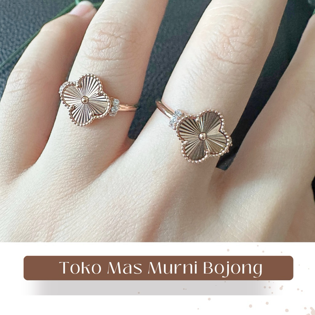 Cincin emas model panklip putih 6K toko mas murni