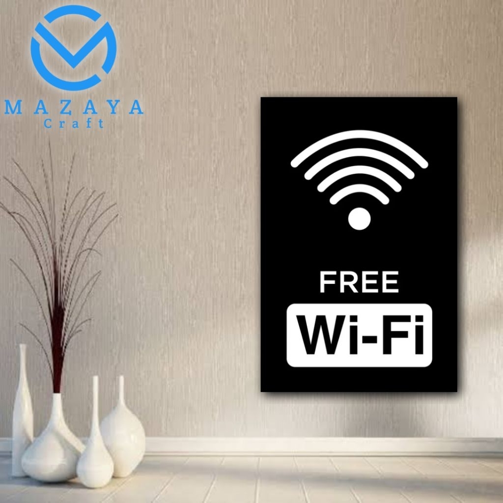 

Sign Papan Free Wifi Papan Tanda Wifi Area Label Akrilik Sign Board Petunjuk Dinding Acrylic Dekorasi