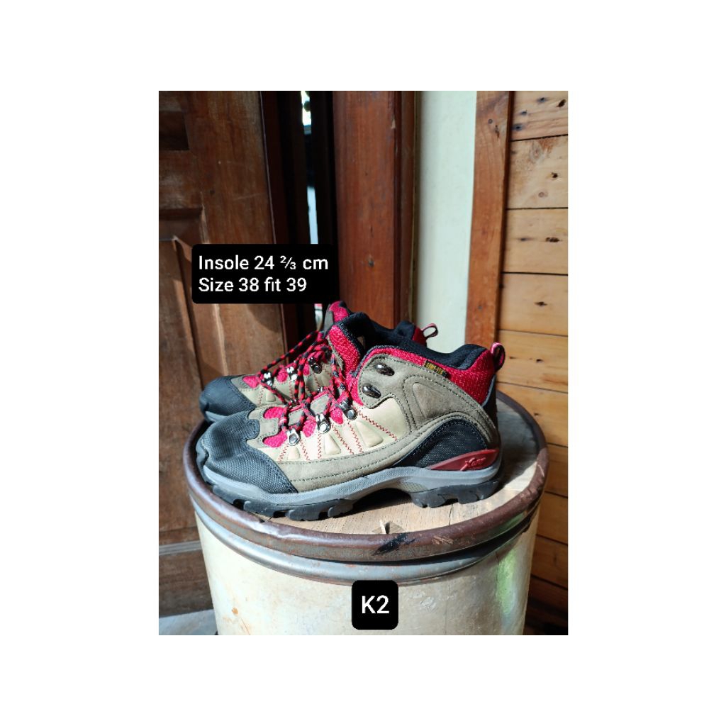 sepatu gunung second k2 size 39