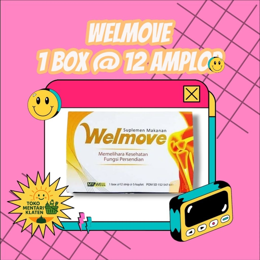 Welmove 1 Box Isi 12 Strip (60 Kaplet) – Suplemen Sendi & Tulang | Glucosamine & Chondroitin, Bantu 
