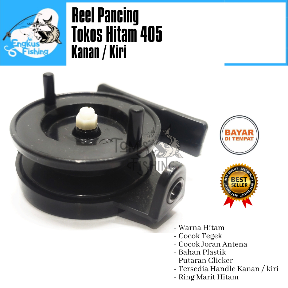 Reel Pancing Tokos Hitam 405 Mini Murah (Kanan / Kiri) Tegek / Joran - Engkus Fishing