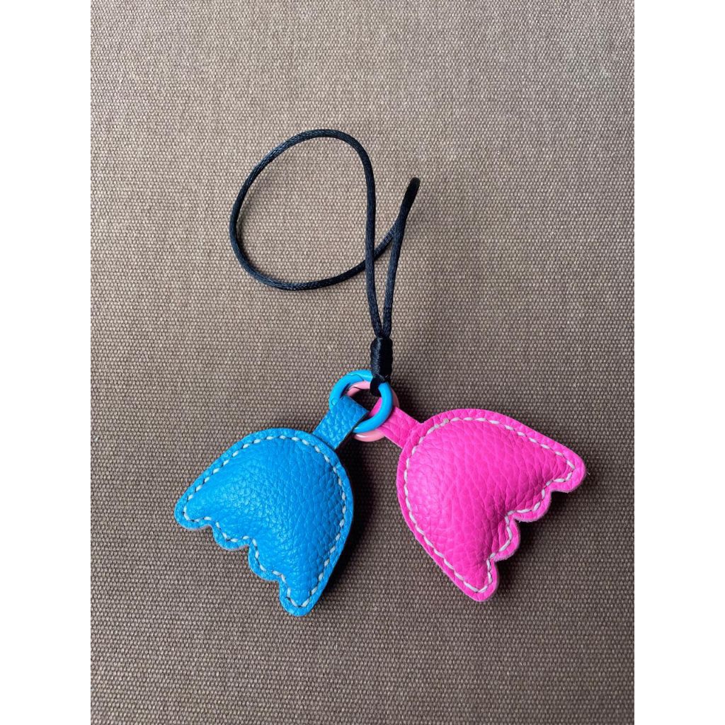 Pacman Bag Charm | Asli Kulit | Gantungan Tas