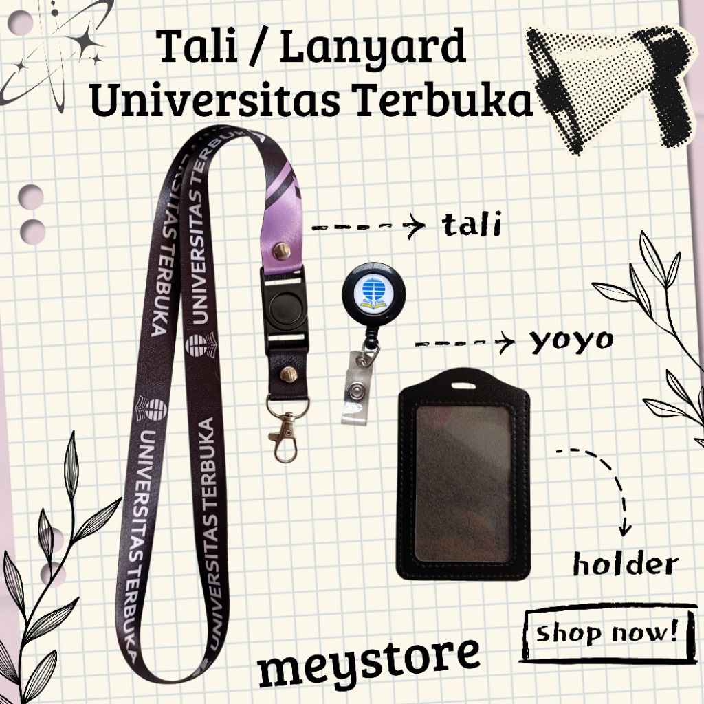 

Tali ID CARD / Lanyard UNIVERSITAS TERBUKA READYY STOCK TERMURAHHH