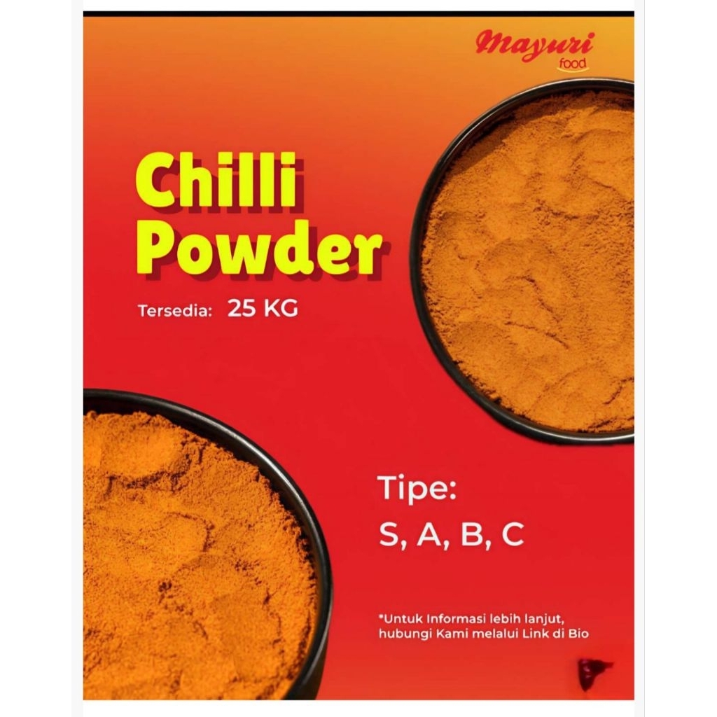 

cabe bubuk/bubuk cabe/cabe halus/bumbu tabur,merk mayuri