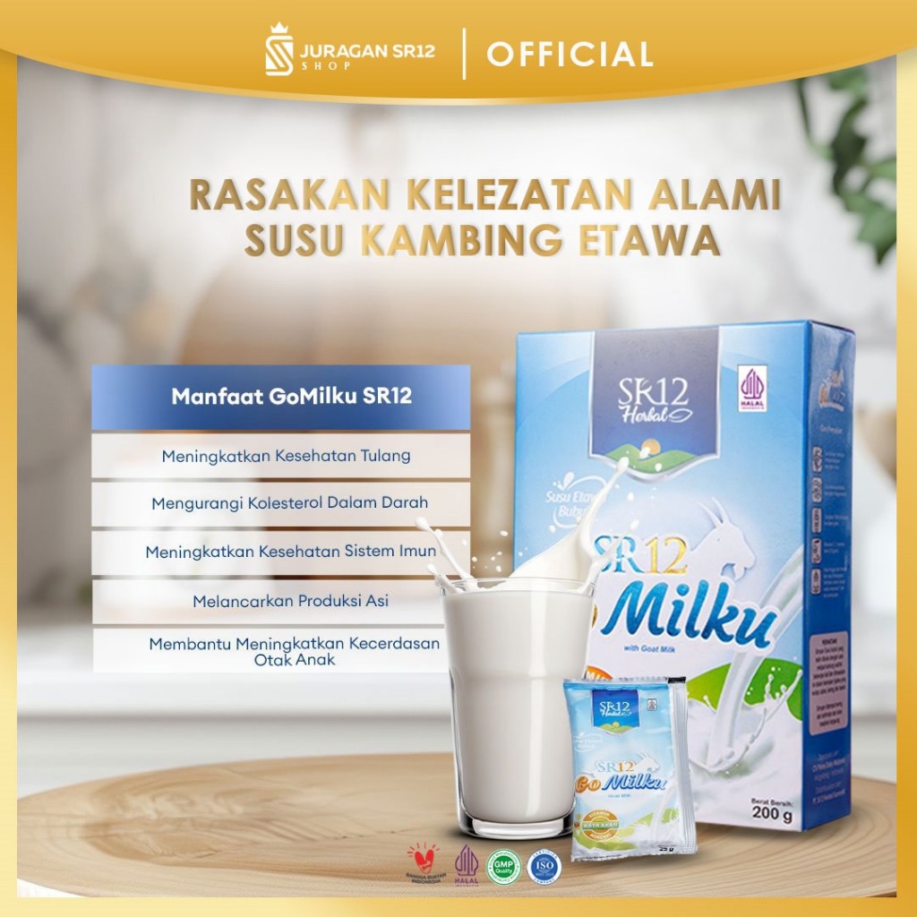 

Go Milku SR12 200 & 600 Gram Susu Kambing Etawa Bubuk Premium Susu Kesehatan Halal Aman Bumil dan Busui
