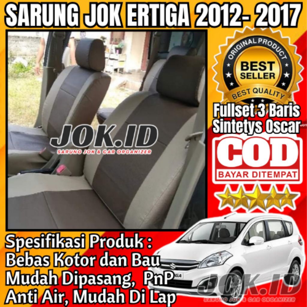 Fullset Cover Jok/ Sarung Jok Mobil ERTIGA 2012-2017 ( GA, GL, GX )