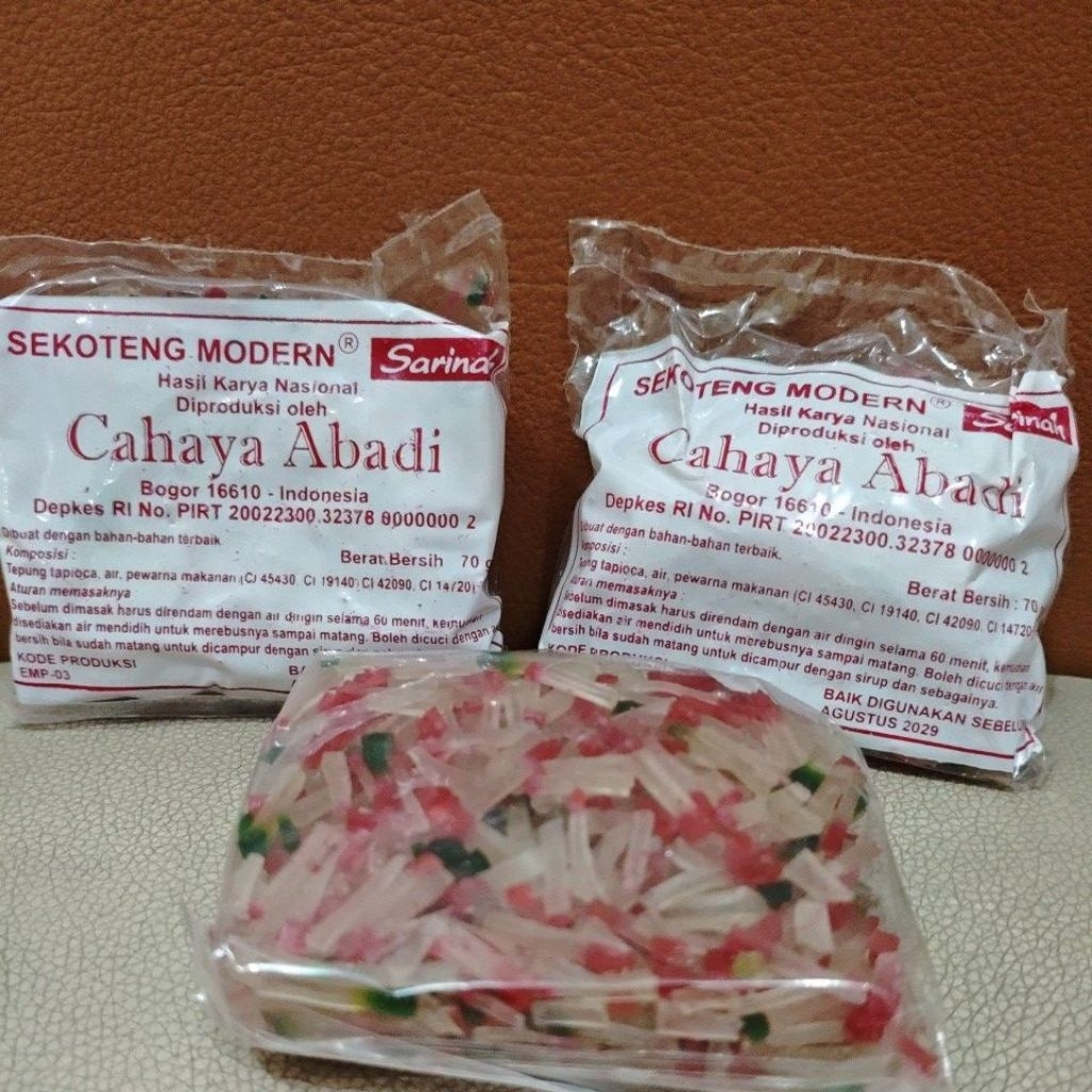 

Sekoteng modern /sekoteng cente manis pacar cina es buah bahan kolak tapioka