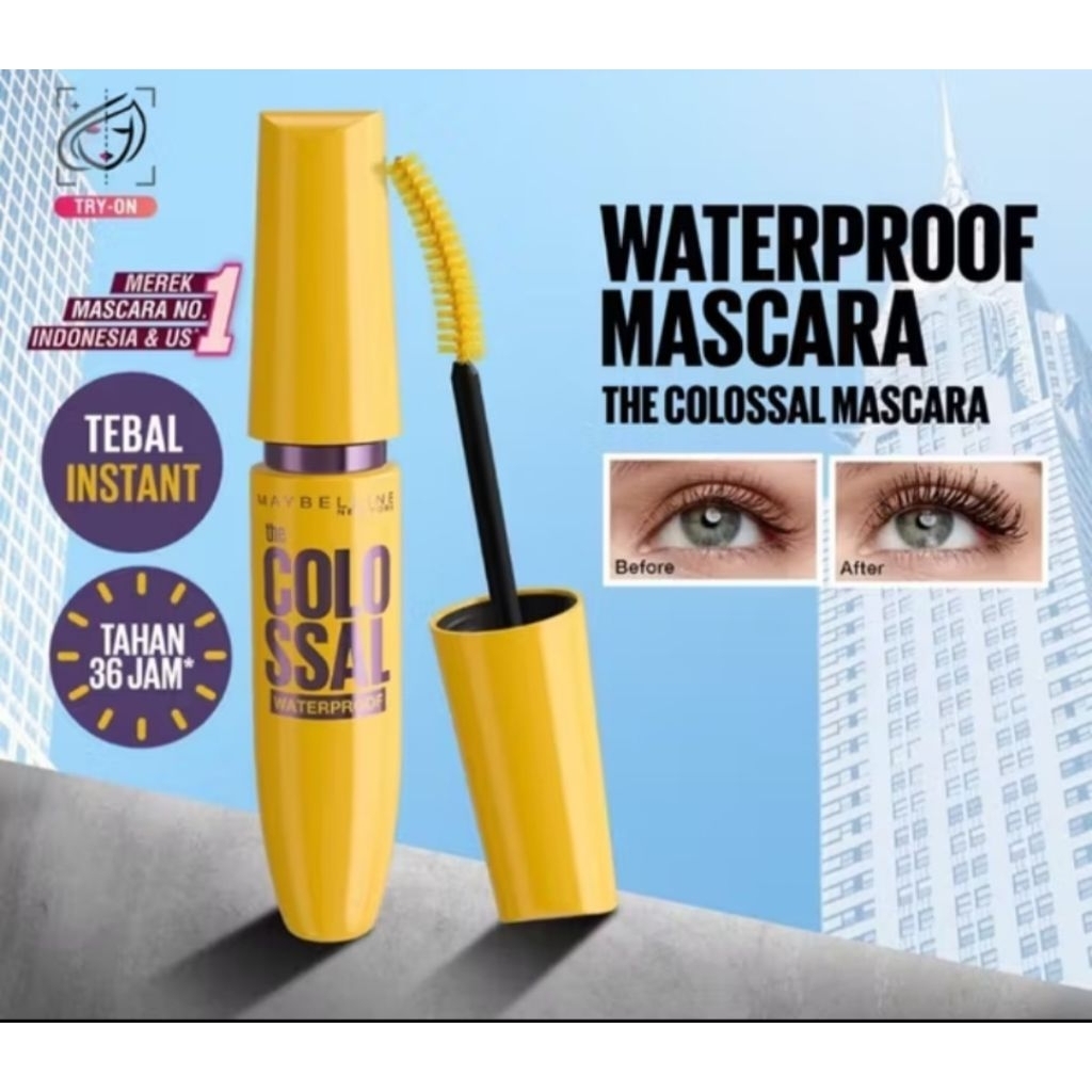 Maybelline volume express the colossal maskara waterproof  / maybelline maskara kuning / maybelline 