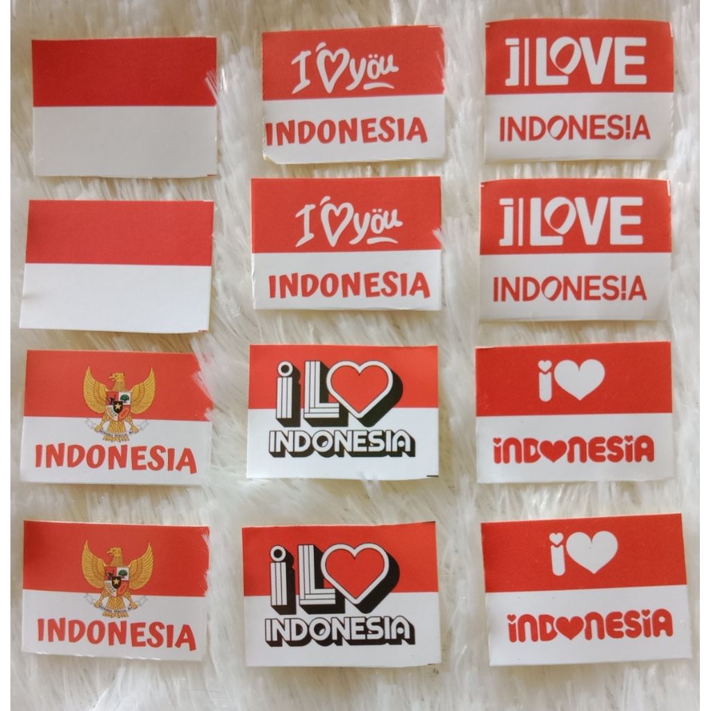 

12 pcs stiker bandira pipi mirah putih