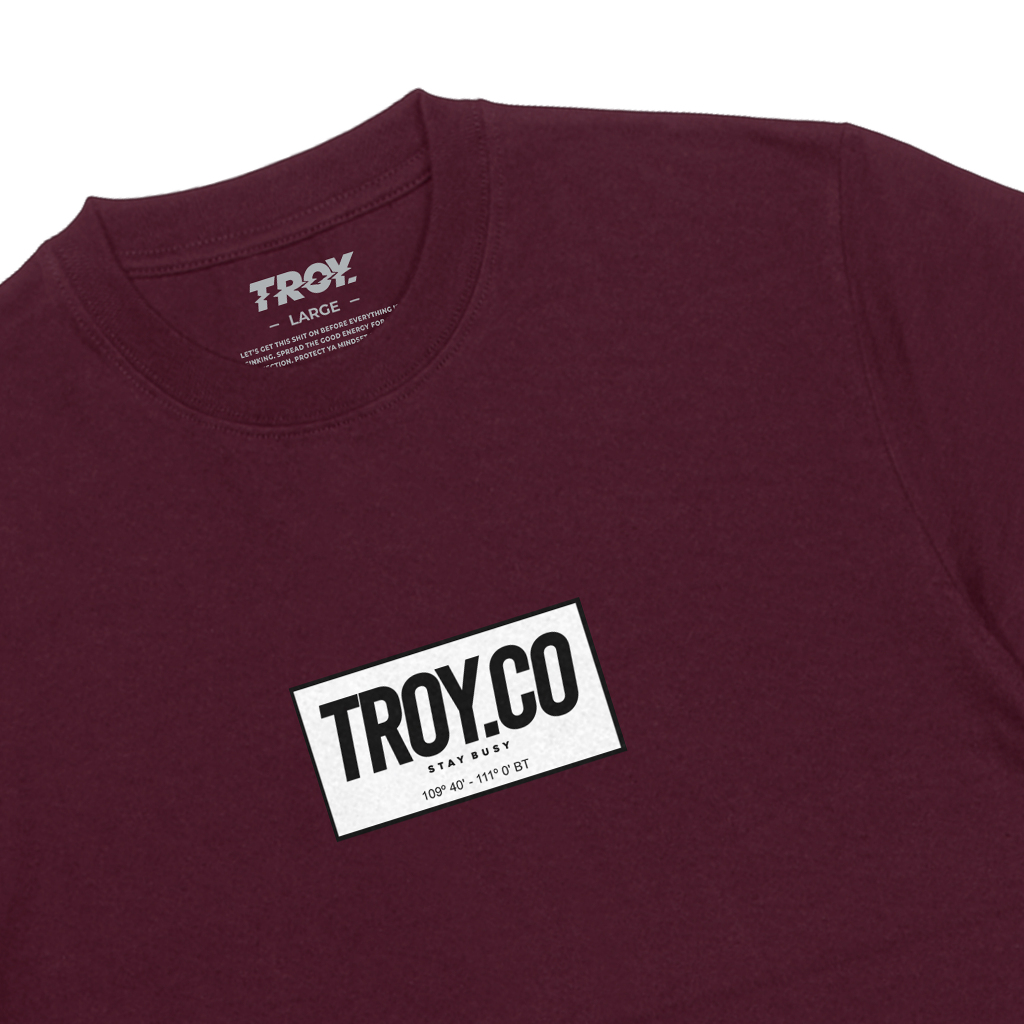 Troy Company Tshirt Maroon Koordinat - Kaos Lengan Pendek Kaos Merah Maroon MTD 2709