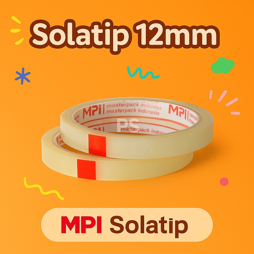 

Lakban Solatip Bening MPI 12mm x 72yd – Isolasi Transparan Serbaguna Kecil