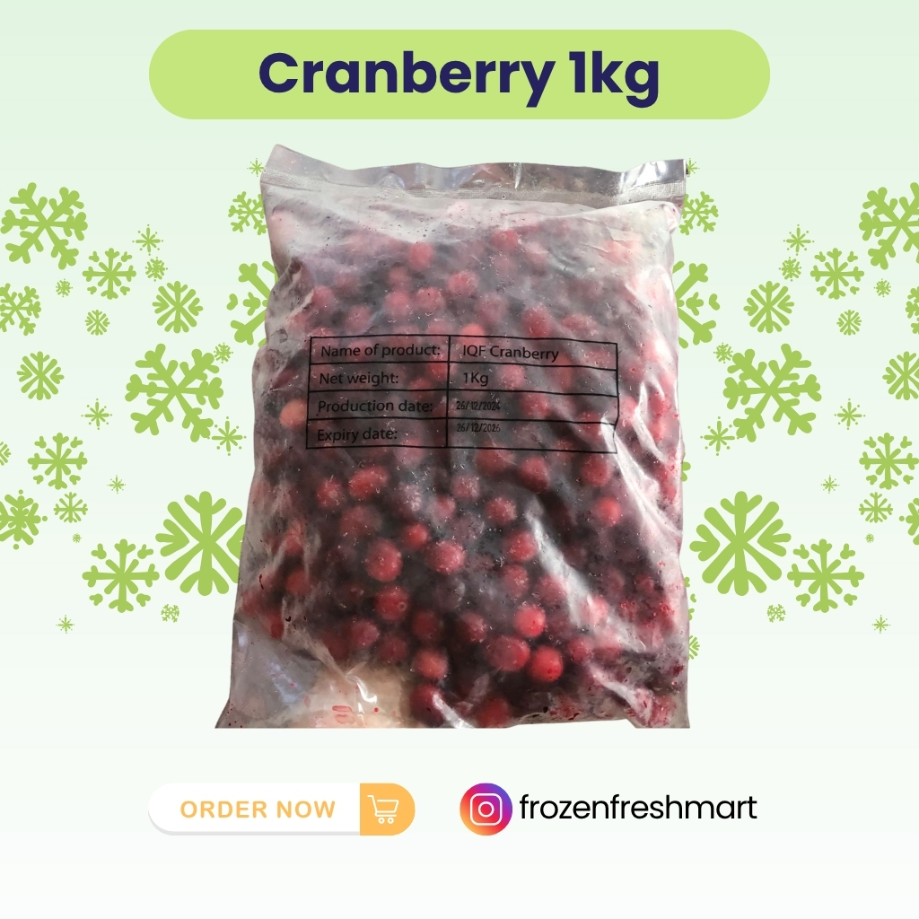 

Cranberry Frozen 1kg, Buah Beku // Cranberry IQF 1 kg