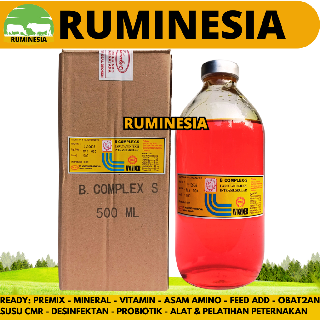 B COMPLEX S SUPER WONDER 500ML NON INFUS - Vitamin B Complex Super Vit B Komplek Hewan B kompleks