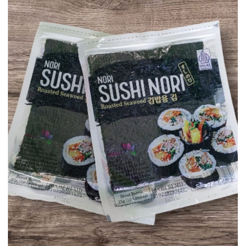

Norisushi Nori isi 10 Lembar dan isi 5 Lembar Rumput Laut Lembar