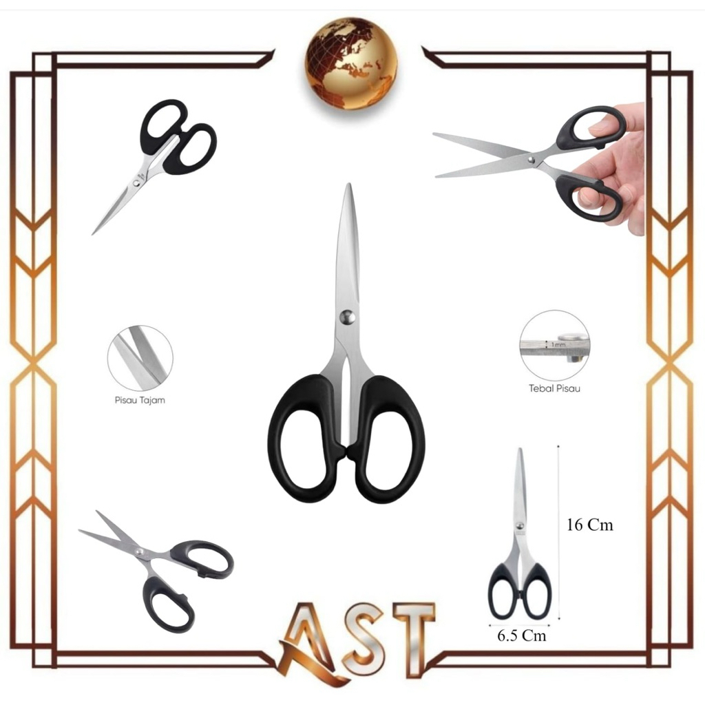 

Gunting Kertas Sedang ( Size M ) Sissors Paper Stainless Steel Tajam