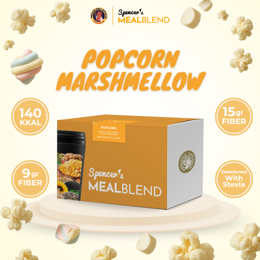 

Multigrain Spencer Mealblend Popcorn Marshmelow 1 Box Isi 15 Minuman Diet Fiber Drink Pelangsing
