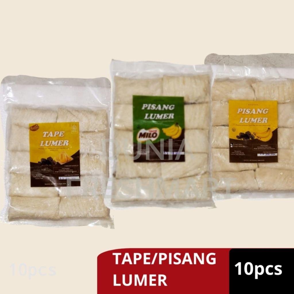 

NISOFOOD PISANG LUMER COKLAT/MILO TAPE LUMER COKLAT ISI 10PCS TAPE GORENG FROZEN PISCOK LUMER