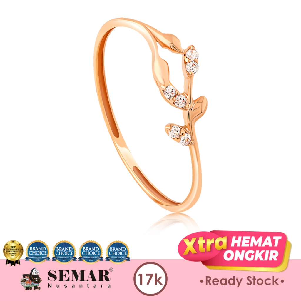 Cincin Emas Greisy Leaf Gold 17K Semar Nusantara
