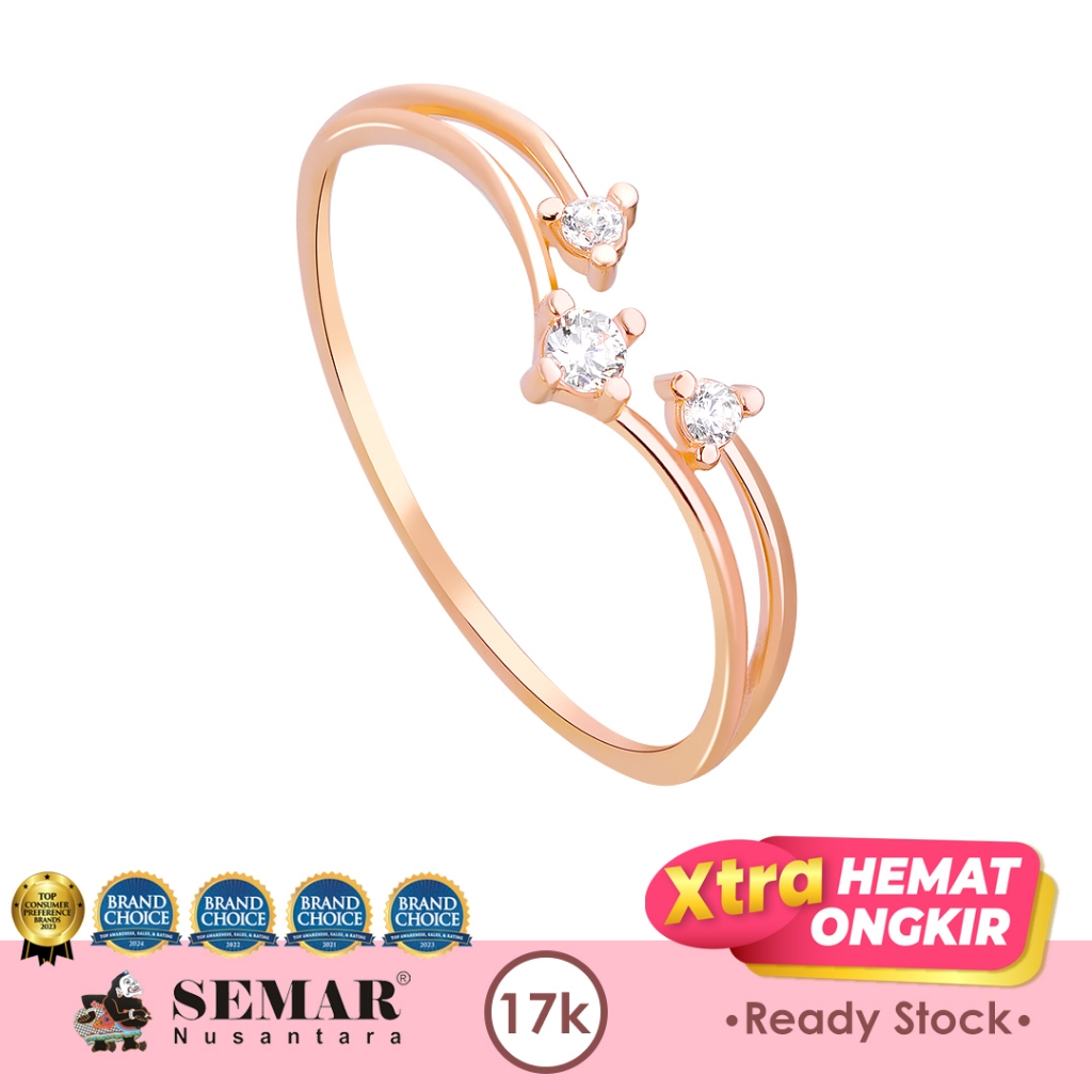 Cincin Emas Kaluna Rose Gold 17K Semar Nusantara