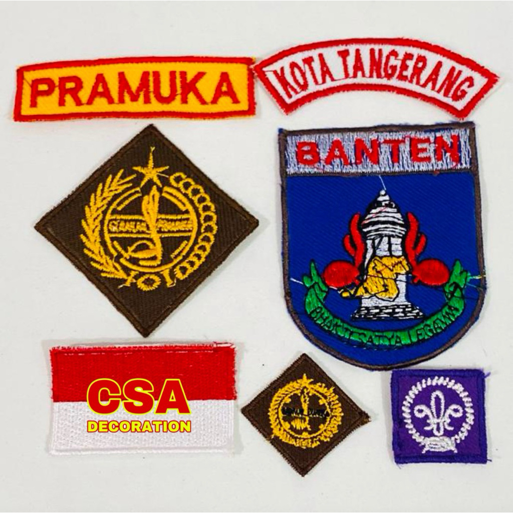 ATRIBUT BADGE PRAMUKA PUTRA PUTRI KOTA TANGERANG [ 1 SET ]