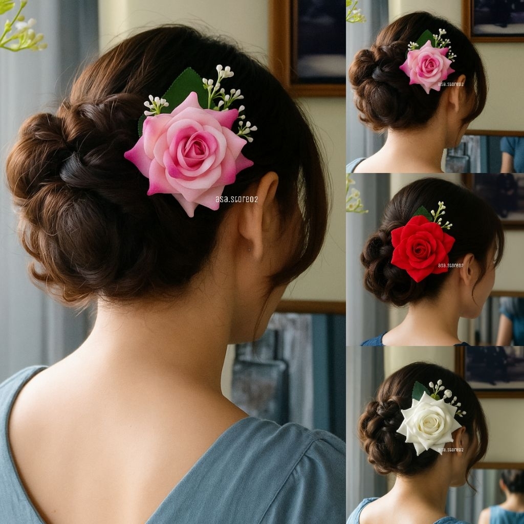 Tusuk Konde Bunga Mawar/Tusuk Konde Rambut Sanggul