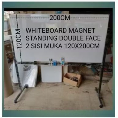 

WHITEBOARD MAGNET STANDING DOUBLE FACE 2 SISI MUKA 120X200CM