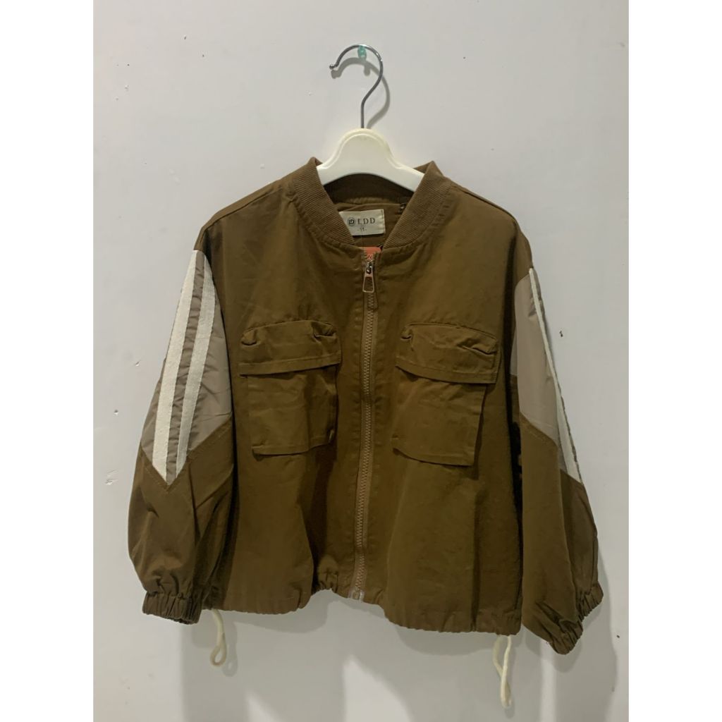 Jaket  crop top saku W52 anak laki laki / perempuan