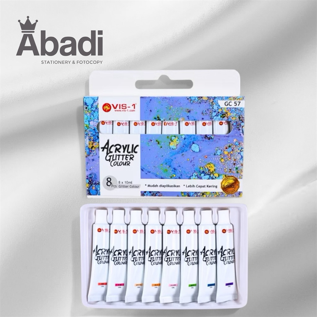 

VIS-1 - Acrylic Gliter Colour set 8 x 10 ml / Cat Akrilik Gliter