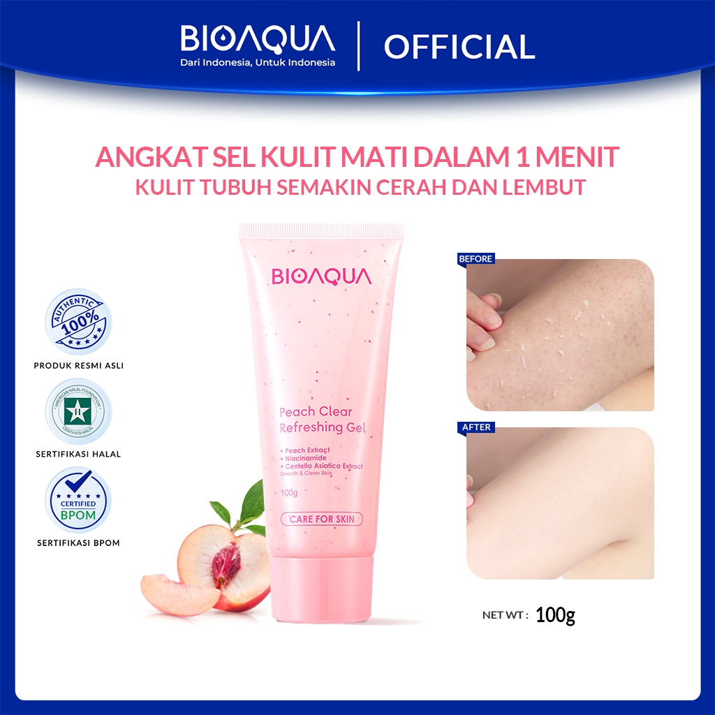 BIOAQUA Scrub Wajah Peeling Gel Niacinamide Brightening & Smooth Facial Exfoliating Gel Wajah 100g