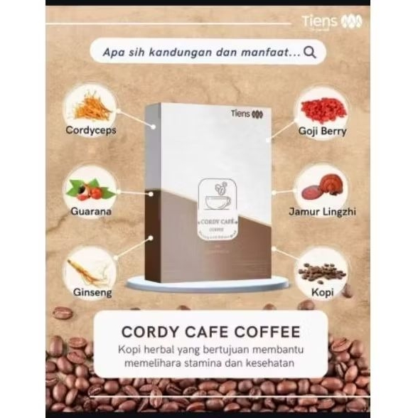 

Cordy Coffee Tiens Black Cofe Kopi Stamina Original 1 Box