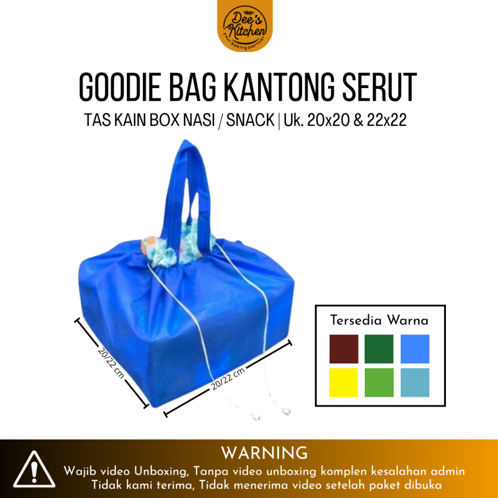

[Satuan] Tas Hajatan Goodie Bag Tas Kain Spunbond Tas Box Nasi Snack Kue Tas Serut polos 2 Ukuran