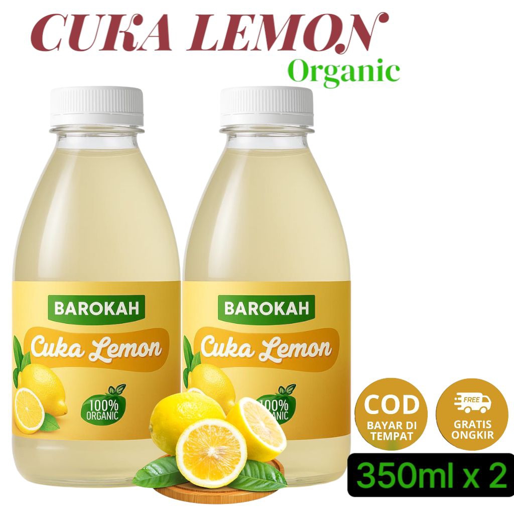 

Cuka Lemon Asli Segar Berkualitas Tinggi 100% Original Premium Paket 2 Botol Isi @ 350ml Per Kemasan