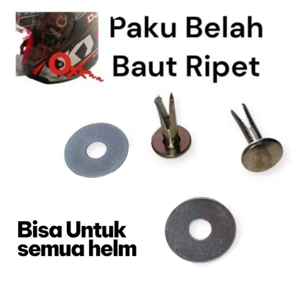 paku belah tali helm/kancing tali helm/baud tali helm