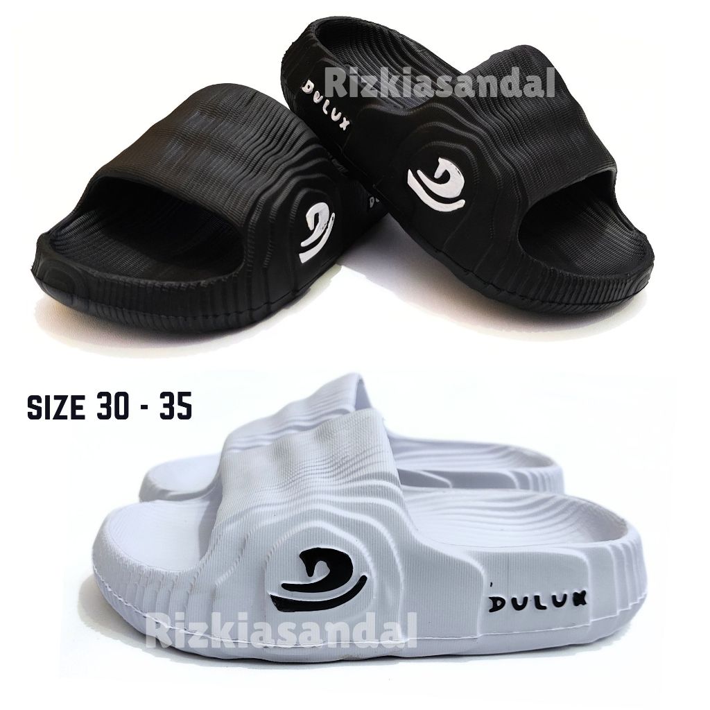 Sandal Selop Anak Laki Laki Cowok Hitam Putih size 30-35