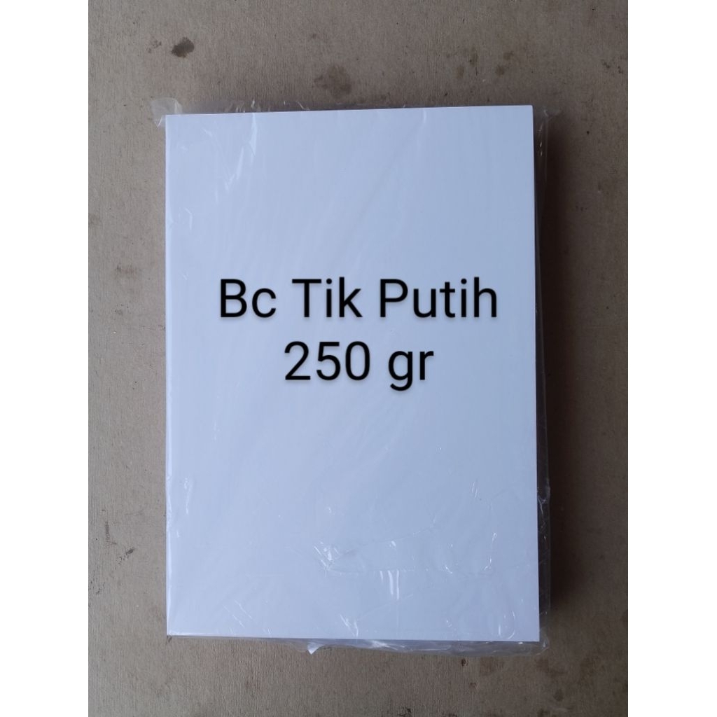 

(100 lbr) BC Tik Putih 250 gr ukuran Folio F4 Fl A4