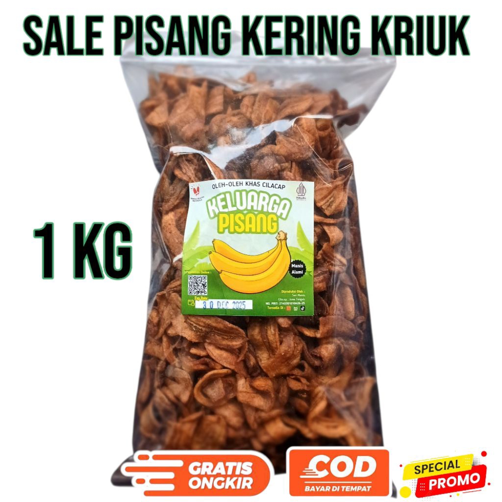 

sale pisang kering kriuk kemasan 1kg crispy renyah