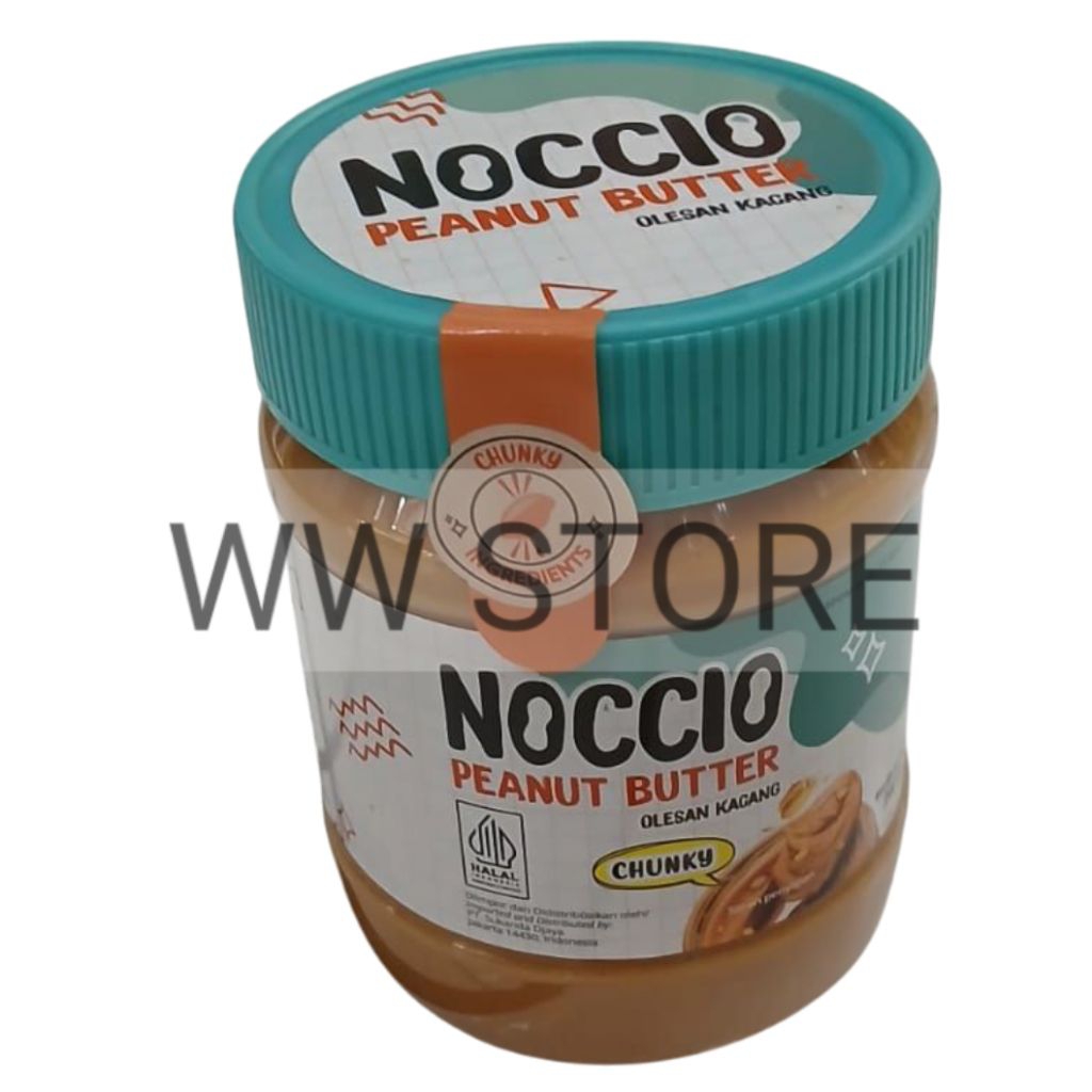 

Olesan selai kacang butiran halal MUI NOCCIO CHUNKY Peanut Butter Spread 340g