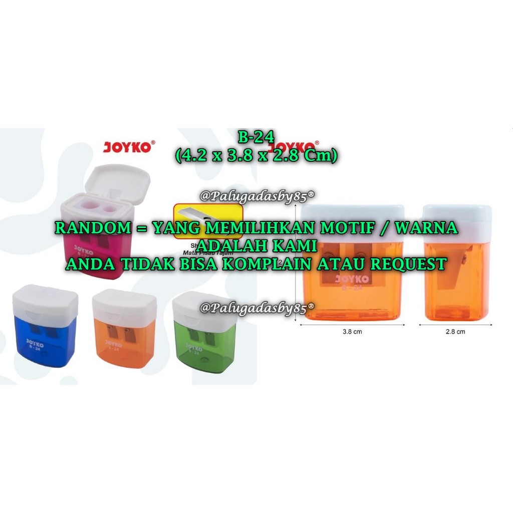 

(1 Biji) GROSIR Rautan Tabung JOYKO B-24 RANDOM / Sharpener Rautan Serutan Joyko B-24 (1 Biji)