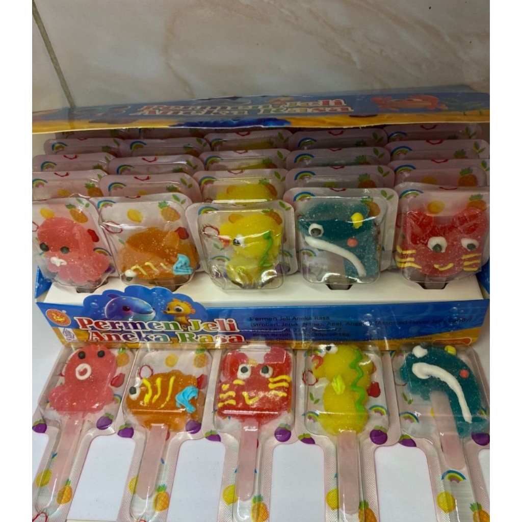

permen loly pop karakter hewan laut isi30pcs